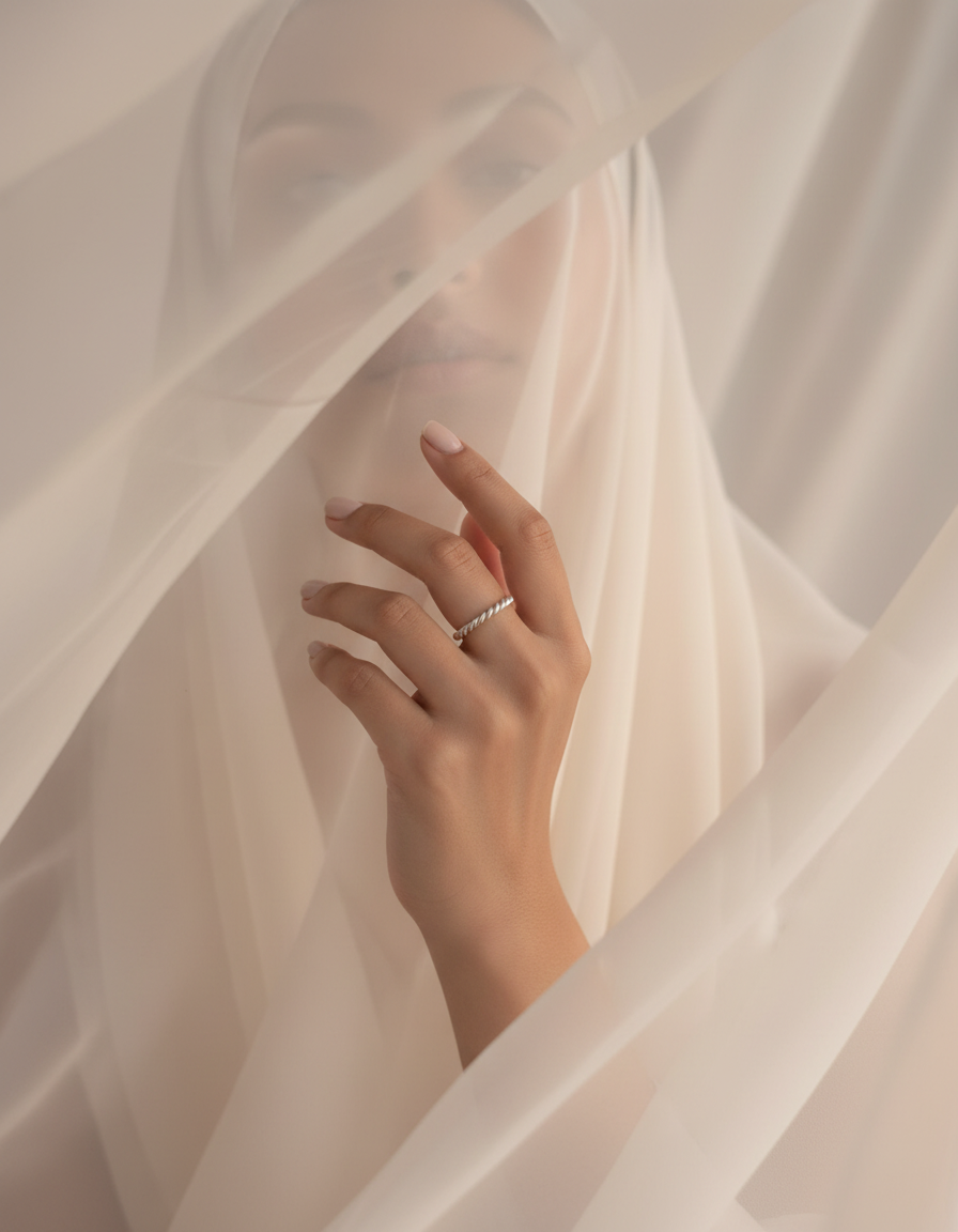 Aayat Twisted Silver Ring