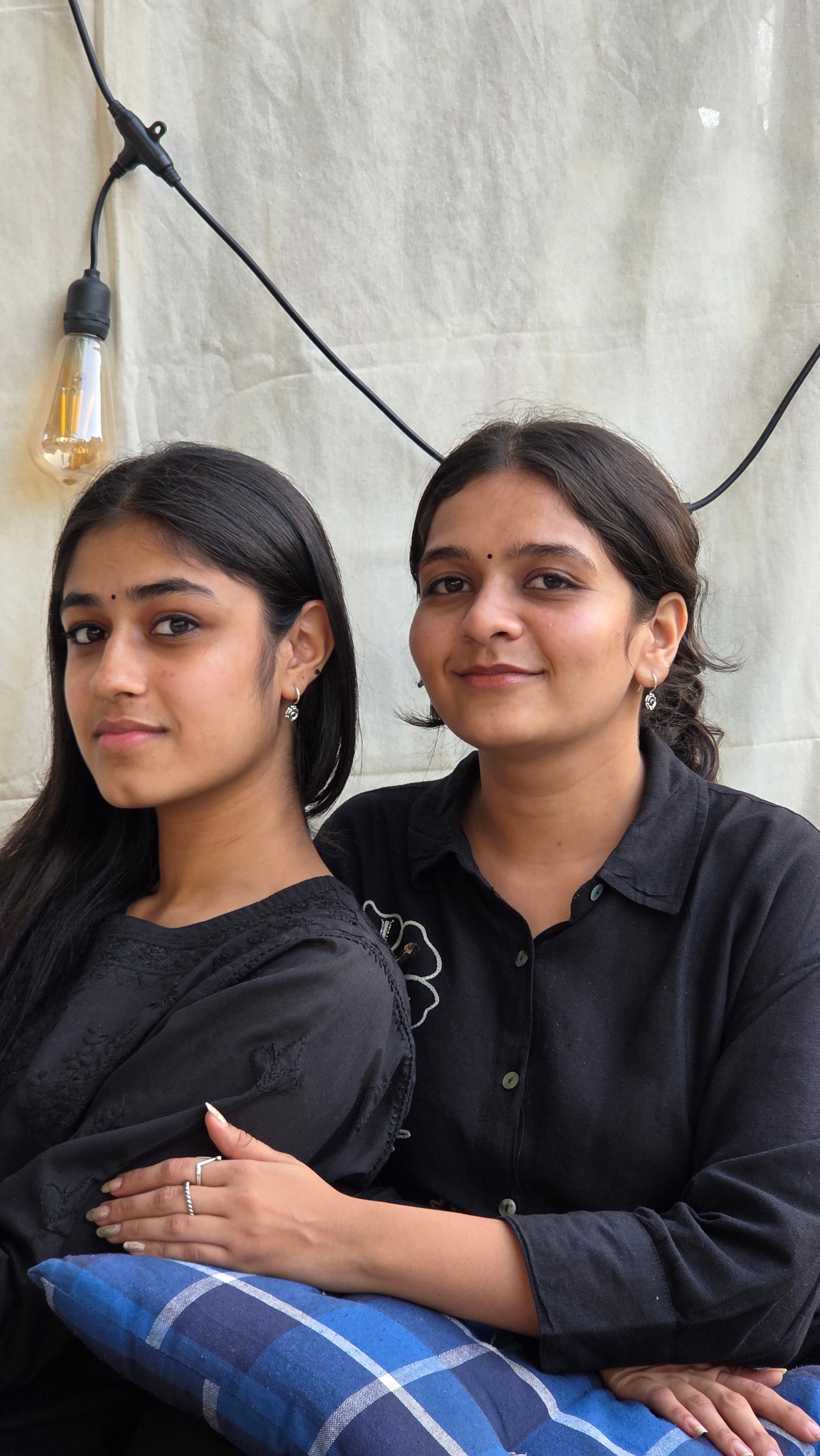 Aayat Rose Silver Danglers - Red stone