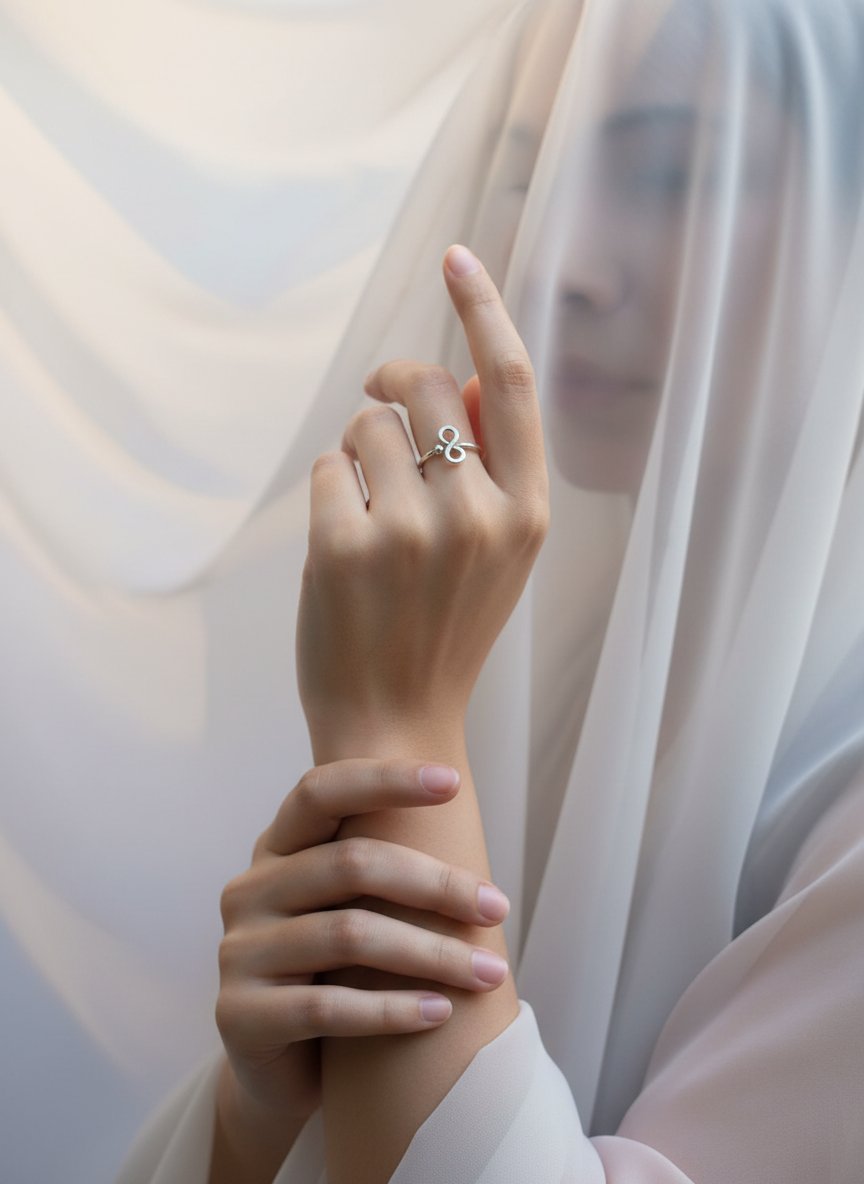 Aayat Infinity Silver Ring