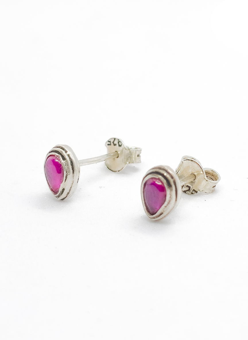 Aayat Pink Stone Sterling Studs