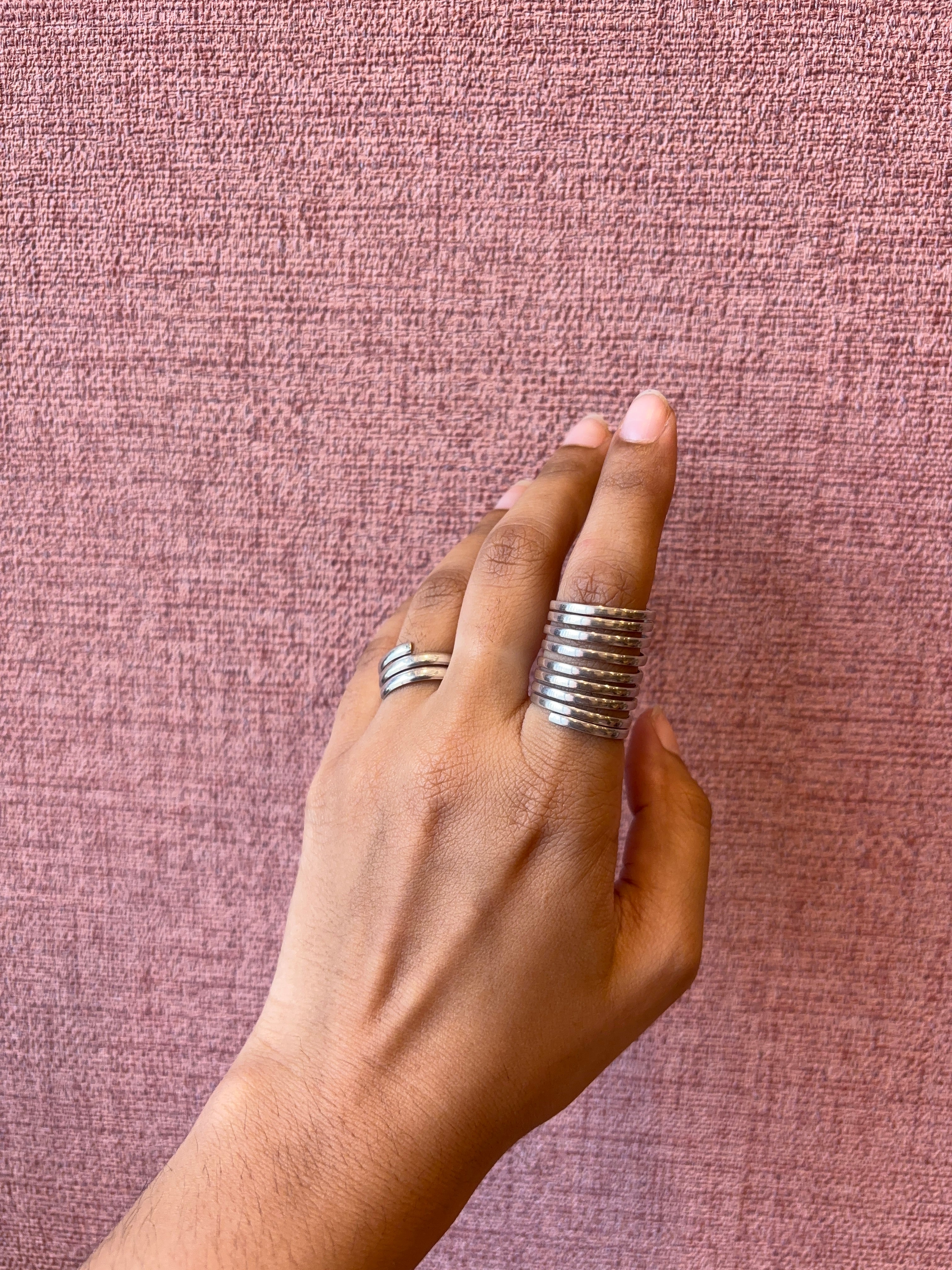 Aayat Banjara eight Chain Silver Ring