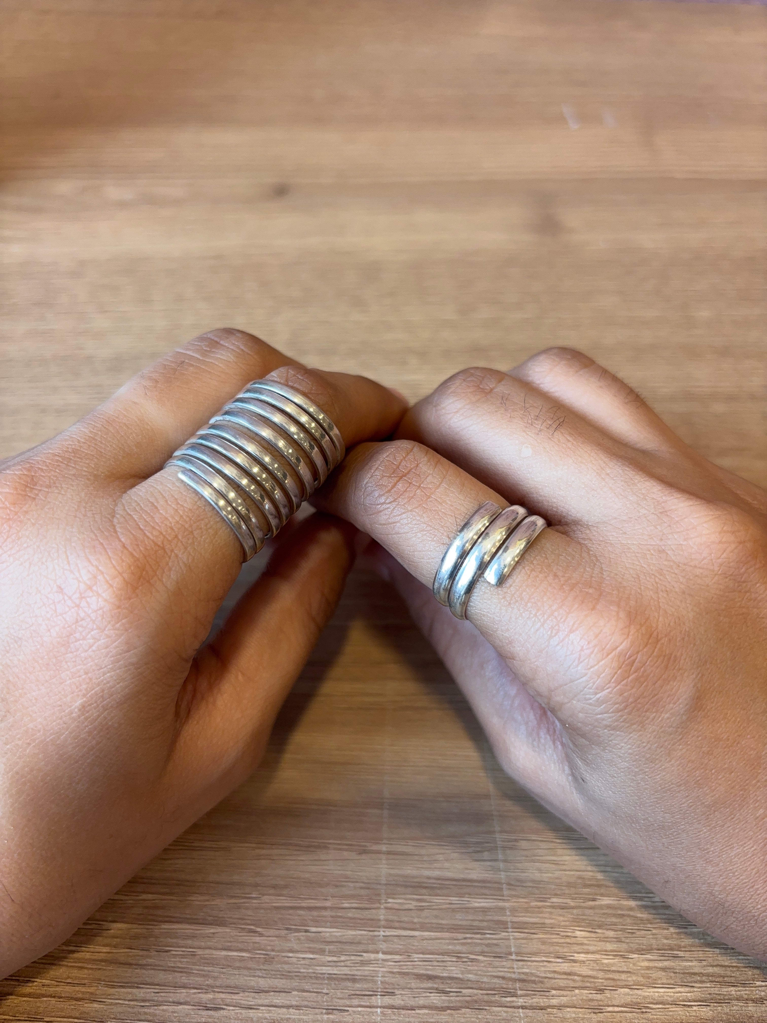 Aayat Banjara eight Chain Silver Ring