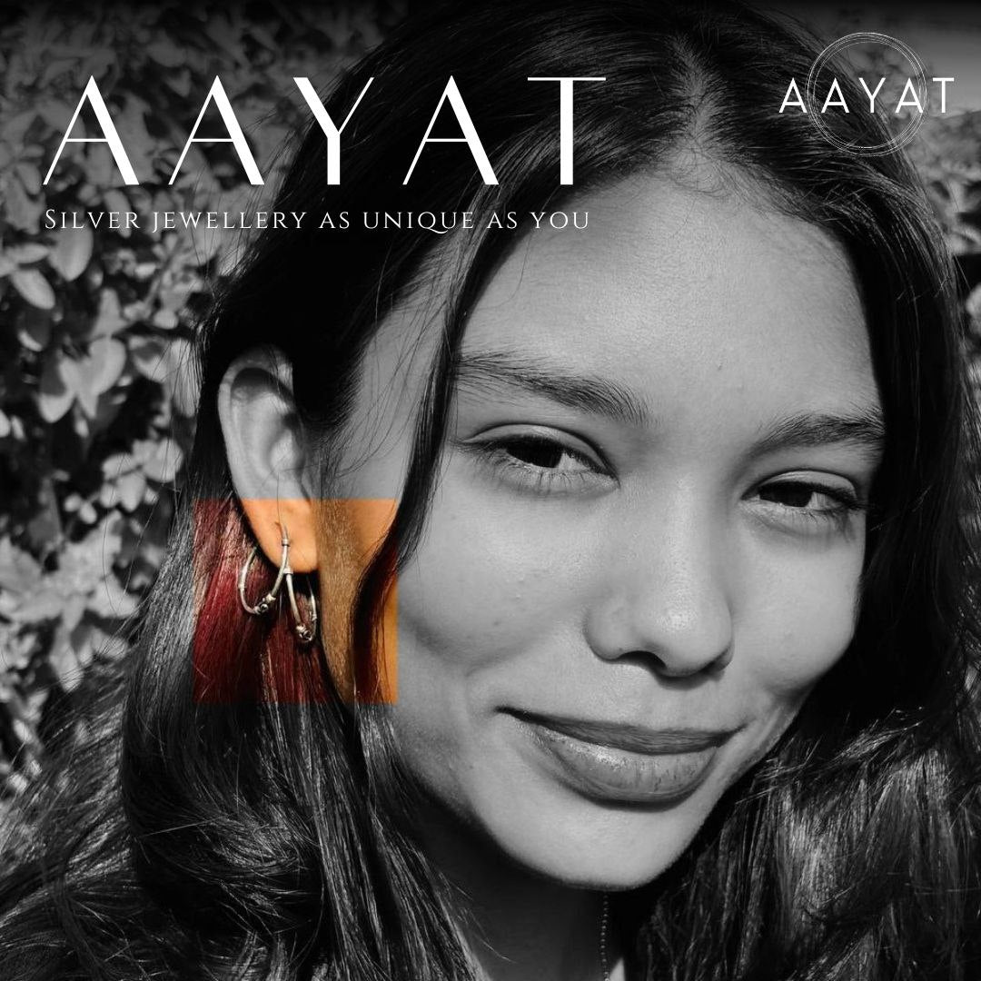 Aayat Mid Entangled Silver Hoops