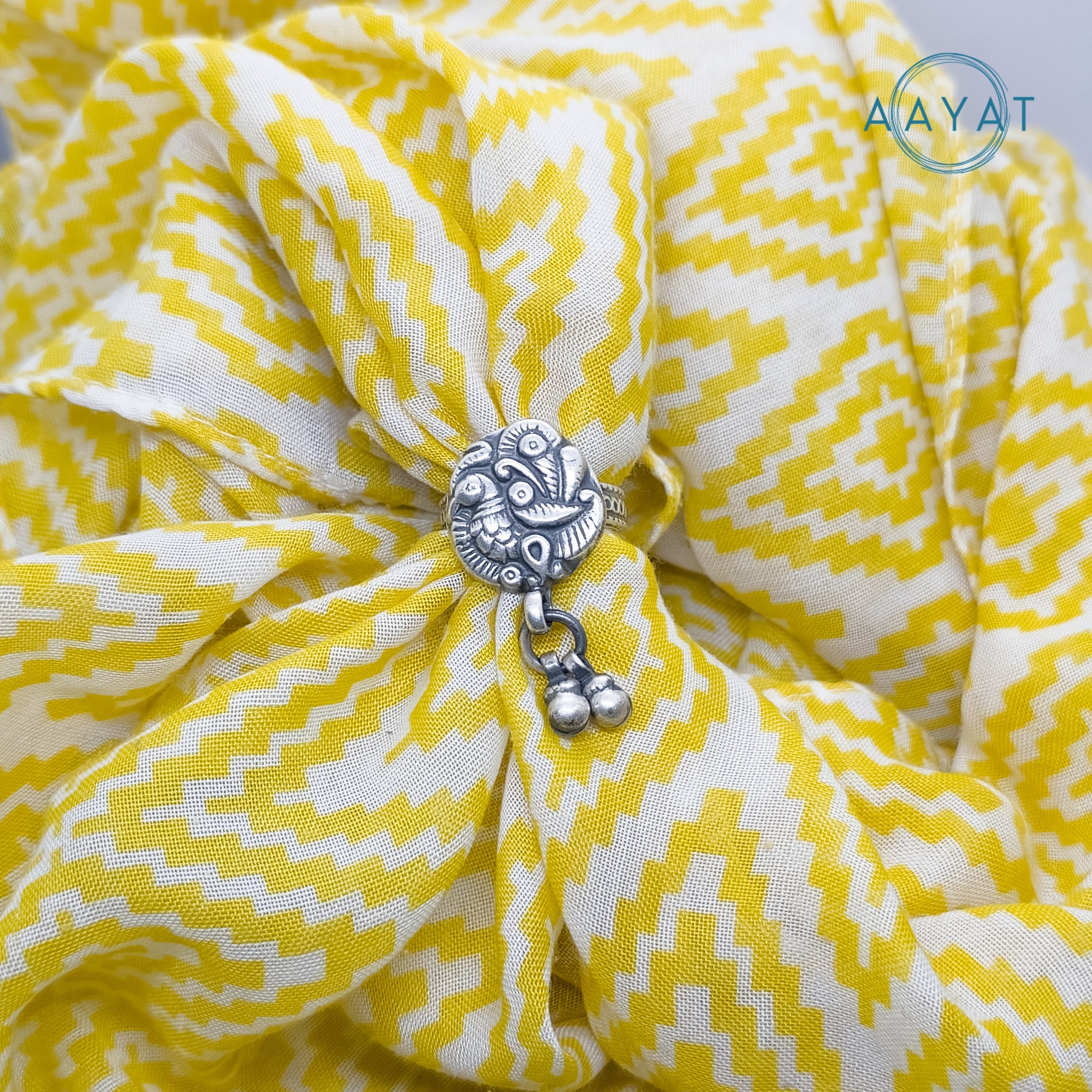 Aayat Twin Bird Oxidized Silver Ring