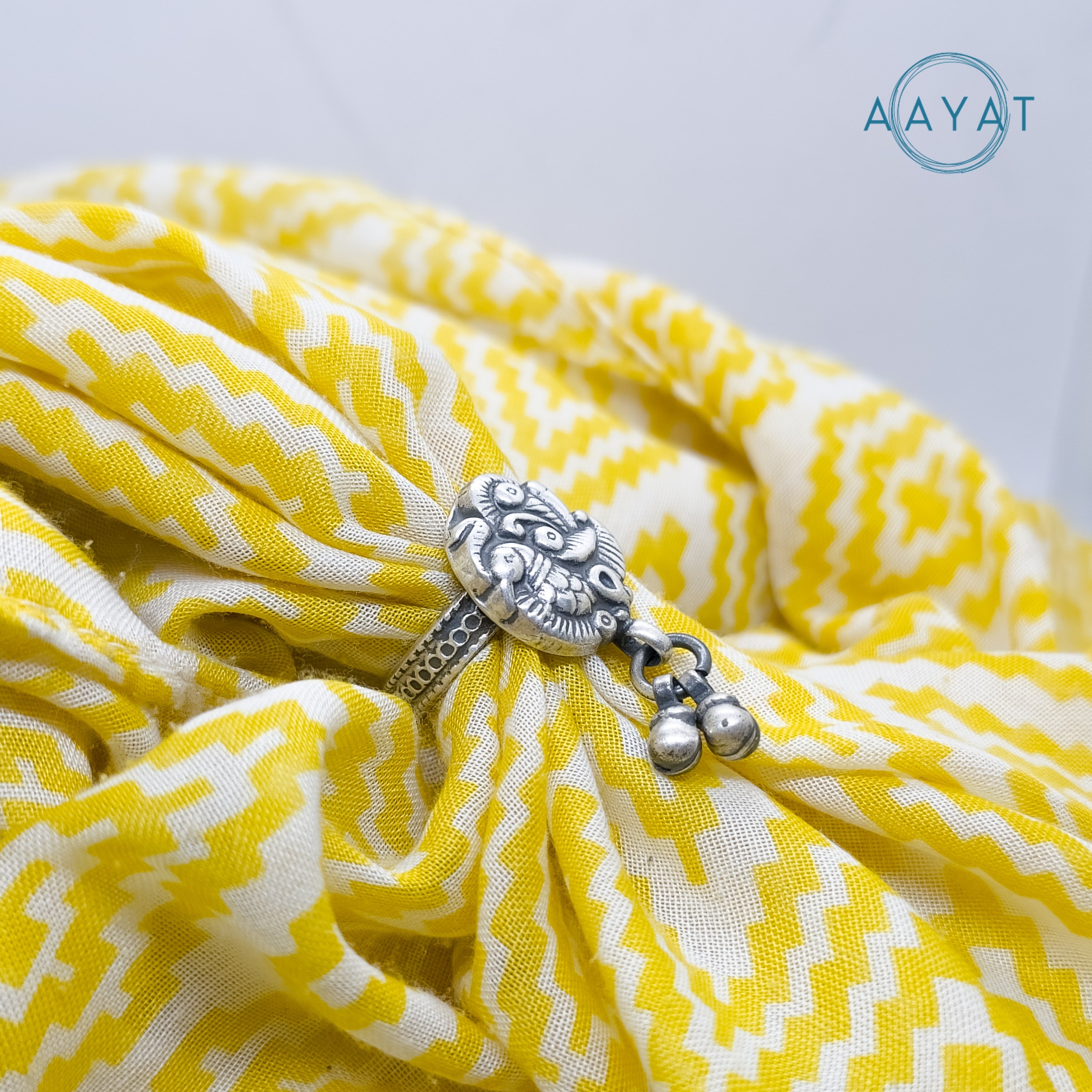 Aayat Twin Bird Oxidized Silver Ring