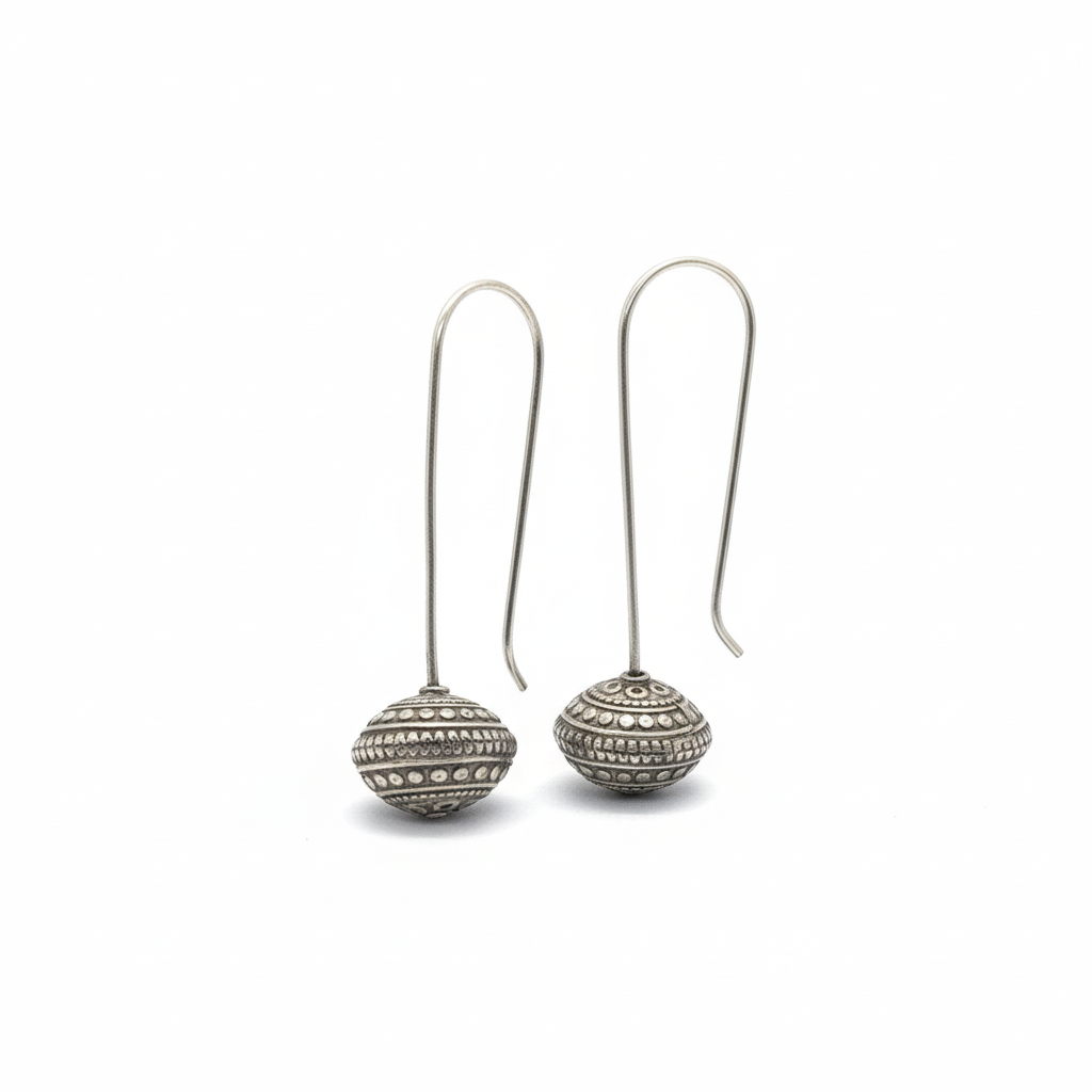 Aayat Lunar Orbs Silver Earrings