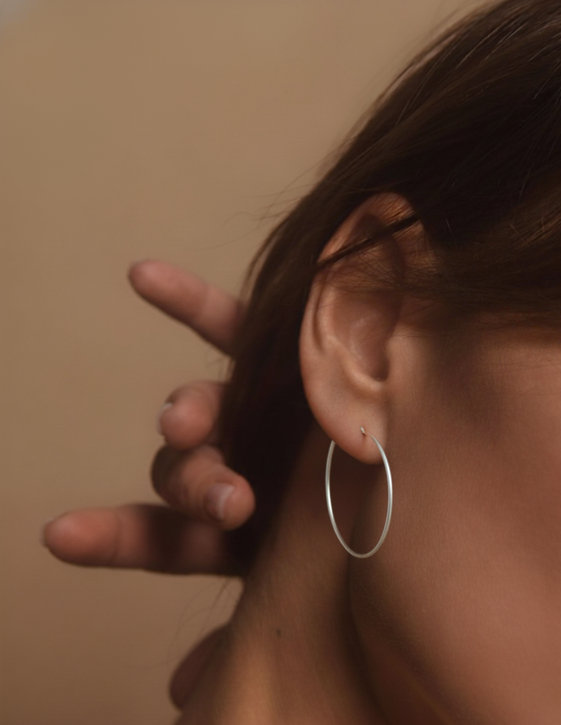 Aayat Party Hoops Silver Earrings