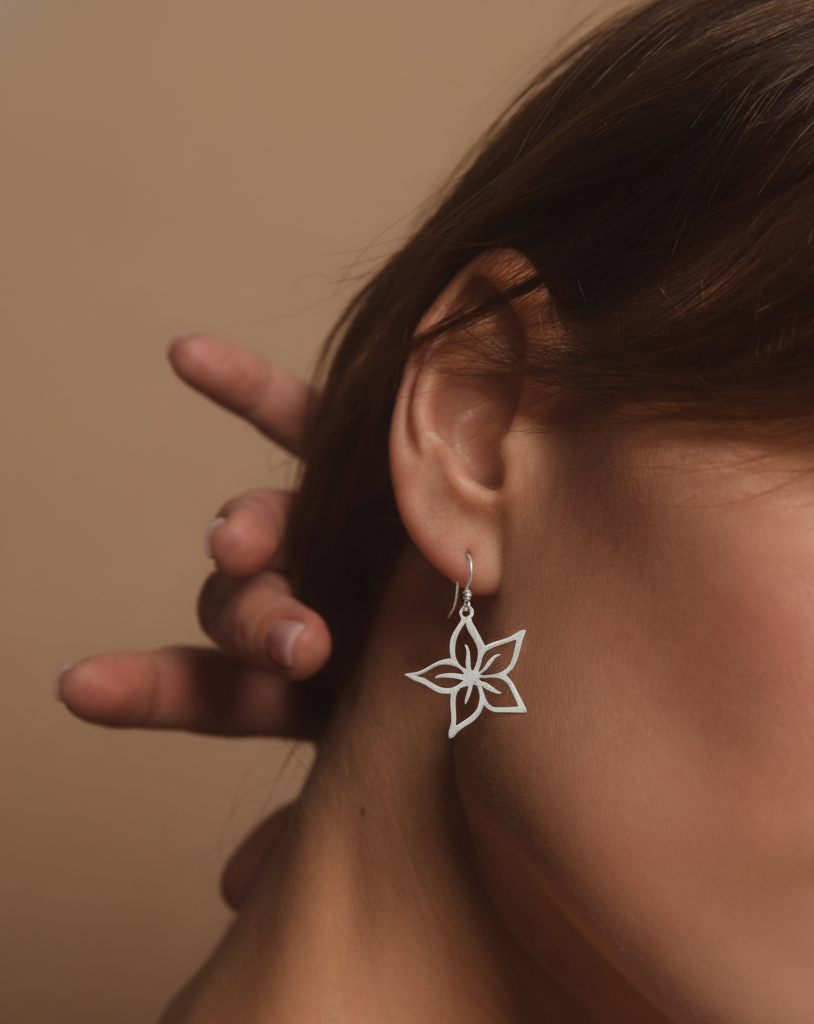 Aayat Phool Minimal Silver Earrings