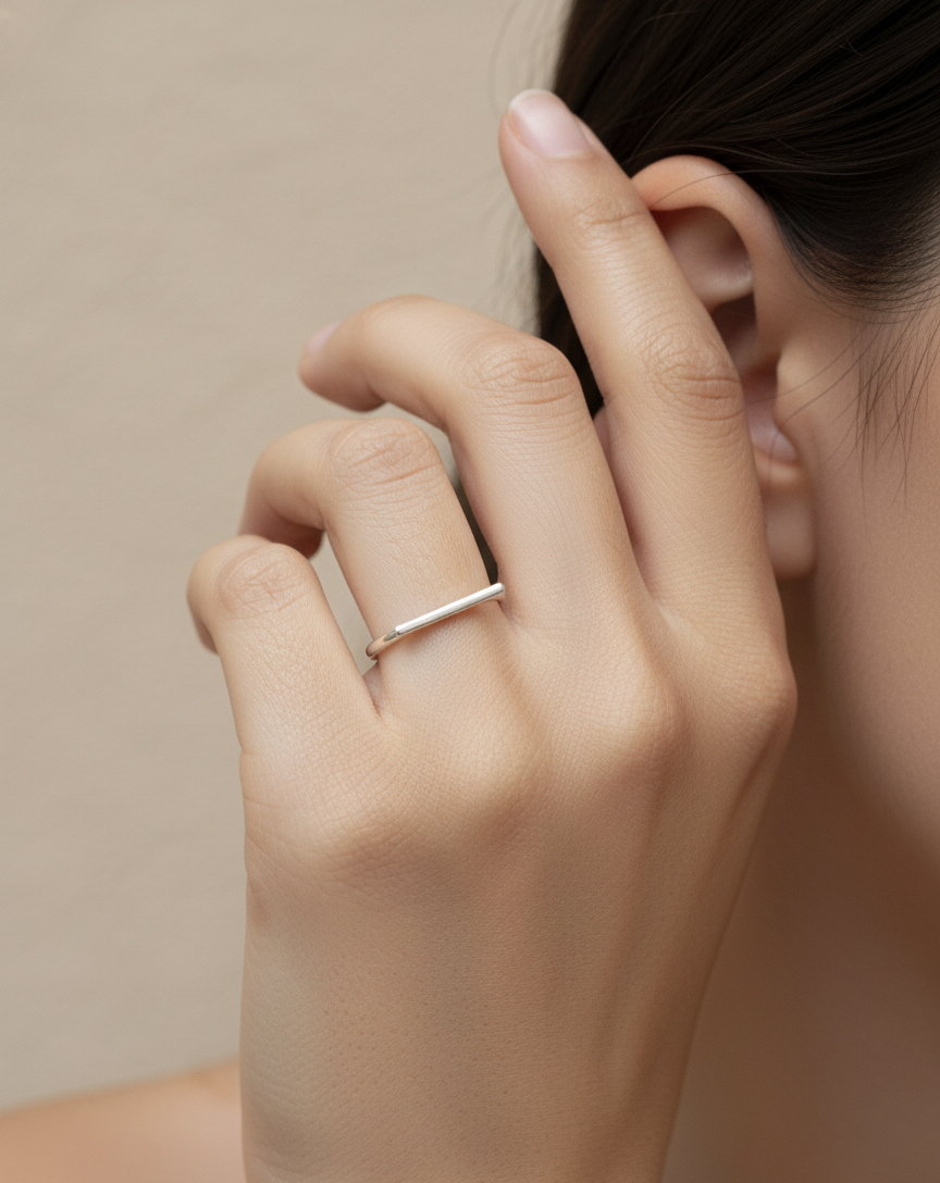 Aayat Matchstick Silver Ring