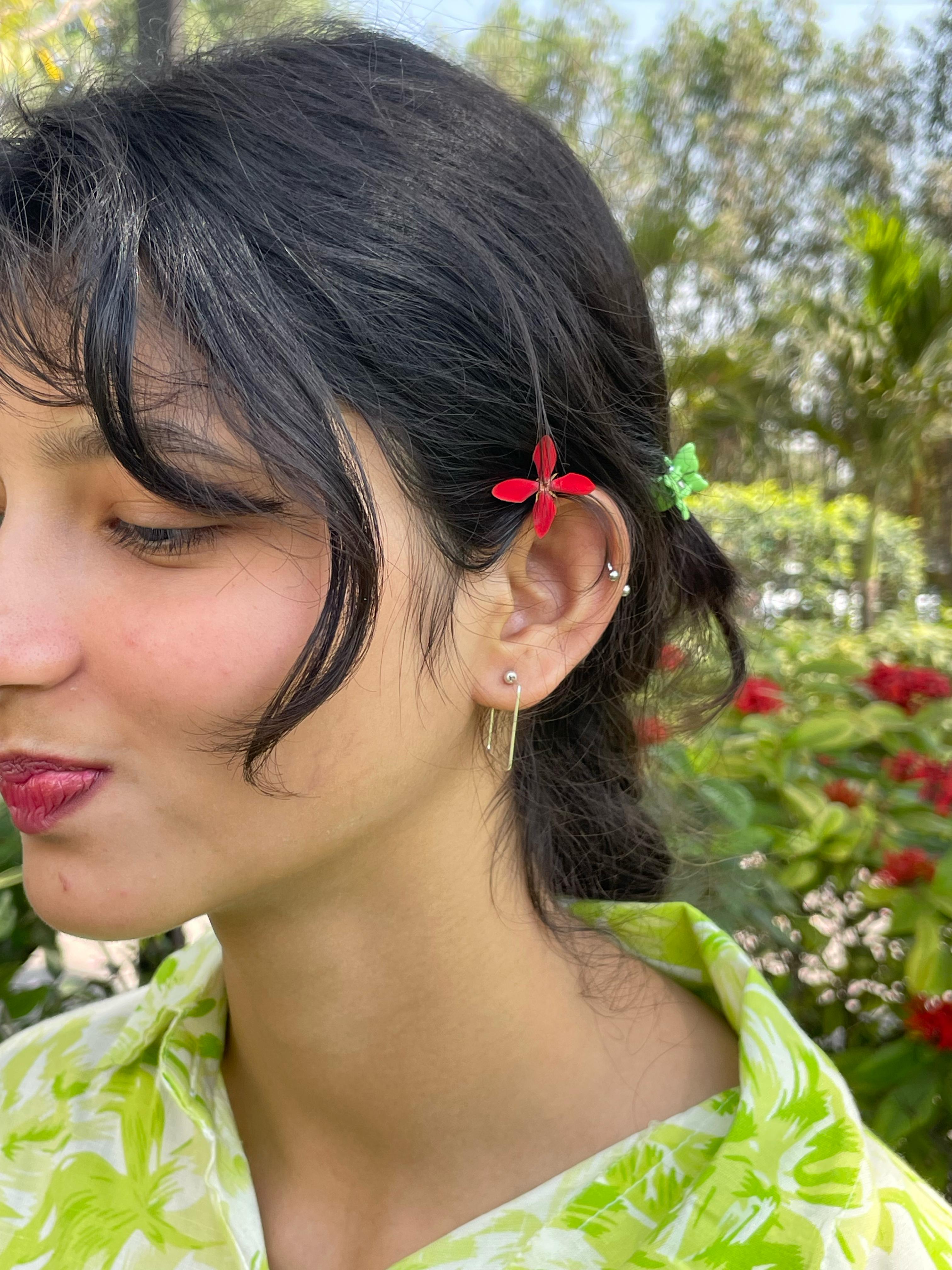 Aayat Silver Square Ball Earrings