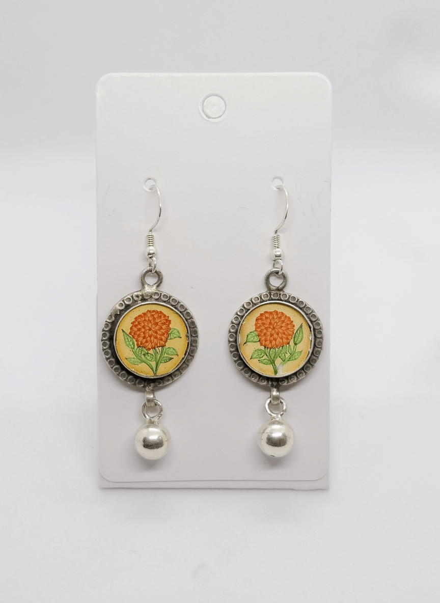 Aayat Marigold Bloom Silver Earrings