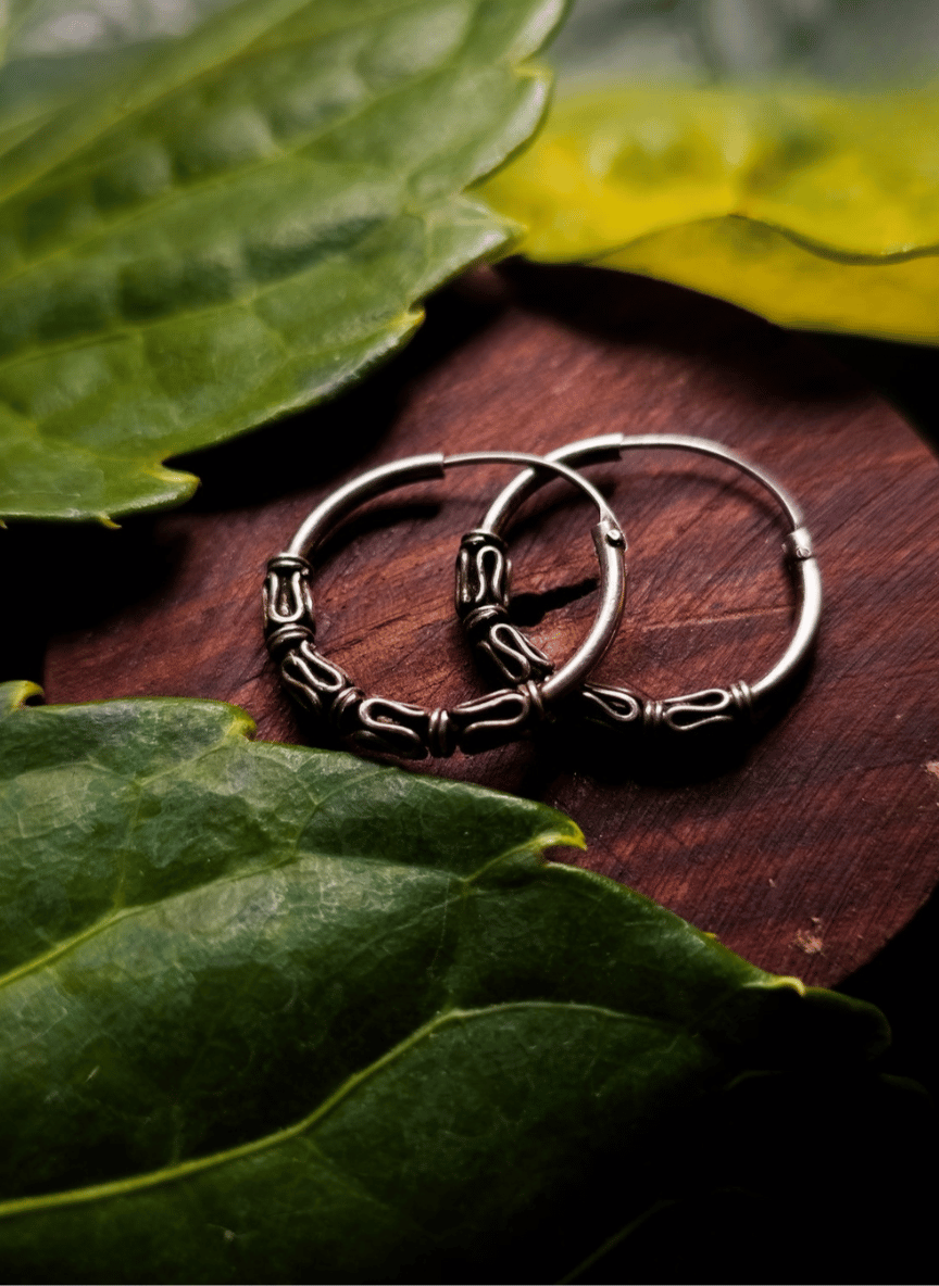 Aayat Tribal Hoop Silver Earrings