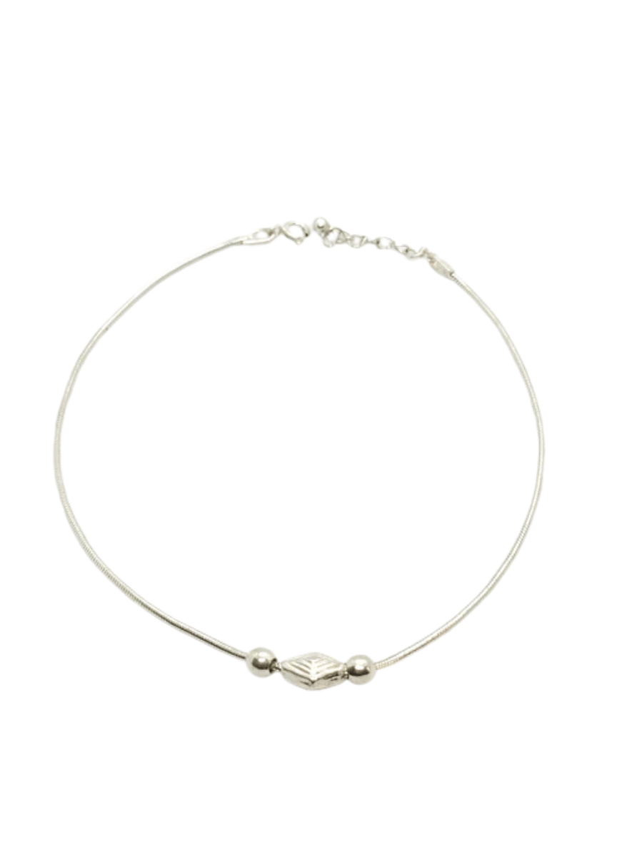 Aayat Sterling Silver Minimal Charm Anklet