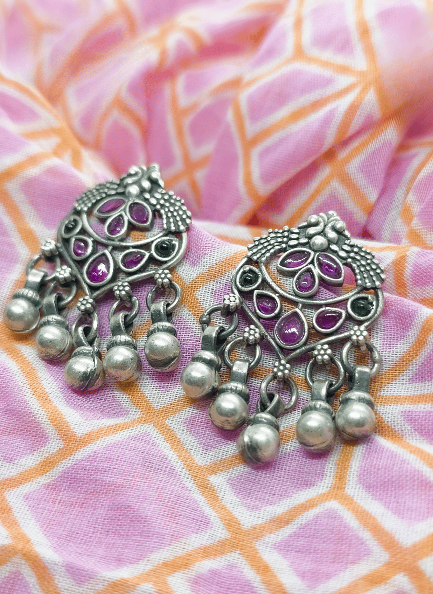 Aayat Royal Charm Silver Earrings