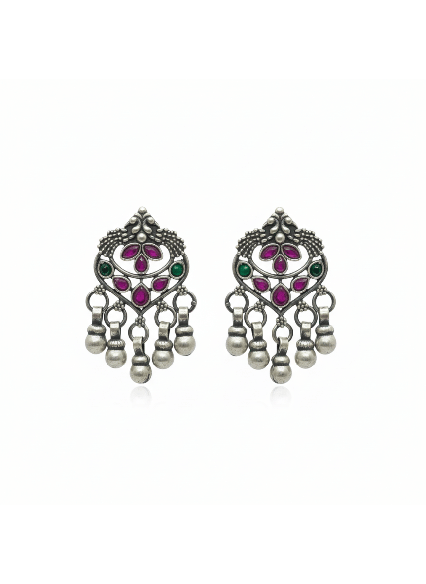 Aayat Royal Charm Silver Earrings