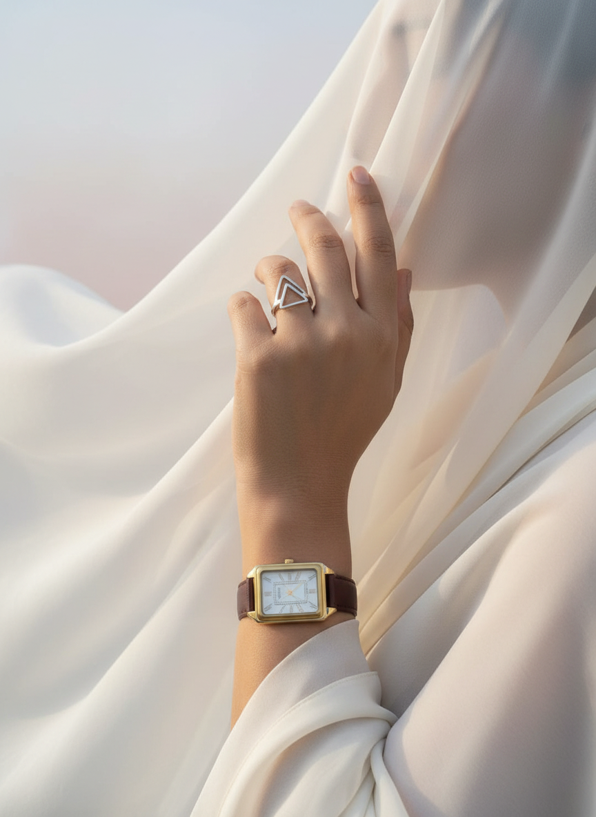 Double Triangulation Silver Ring