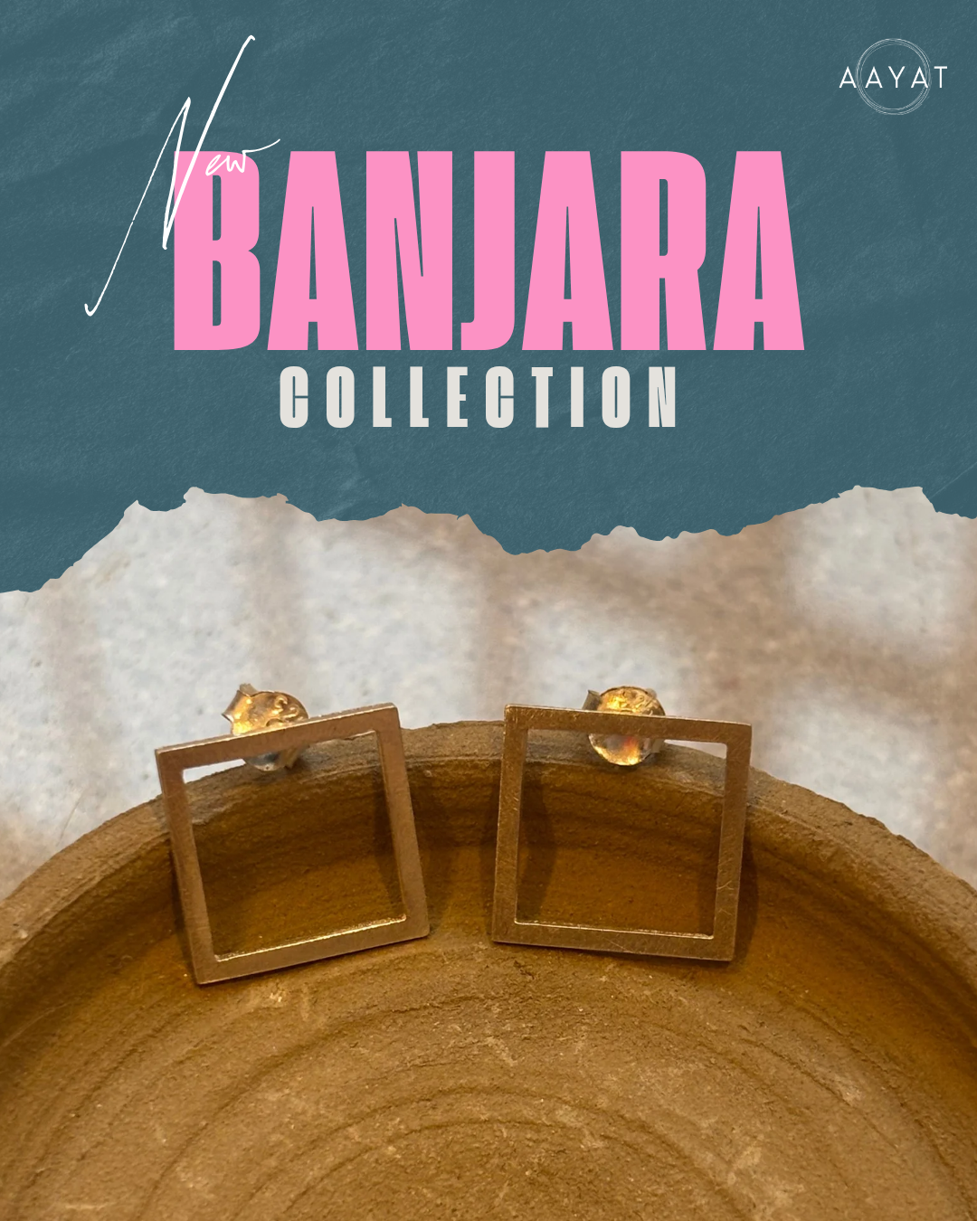 Aayat Square Silver studs