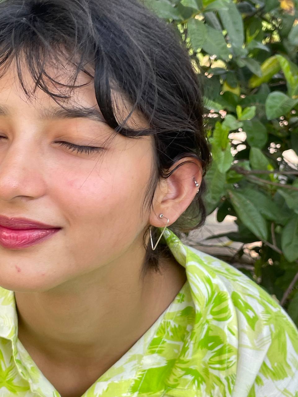 Aayat Silver Triangle Ball Earrings