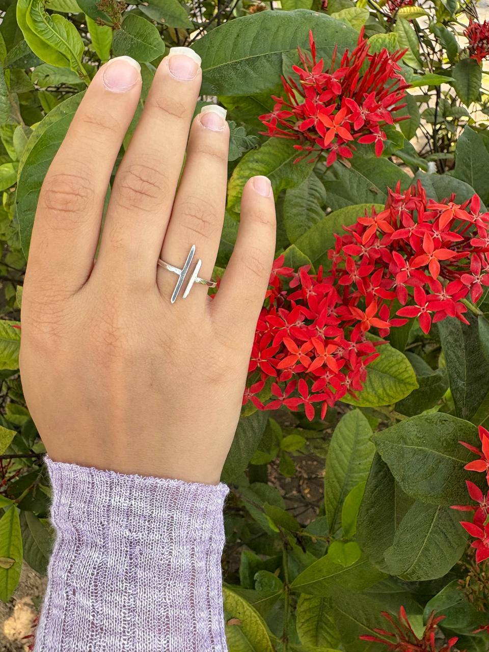 Aayat Bar Silver Ring/ Band