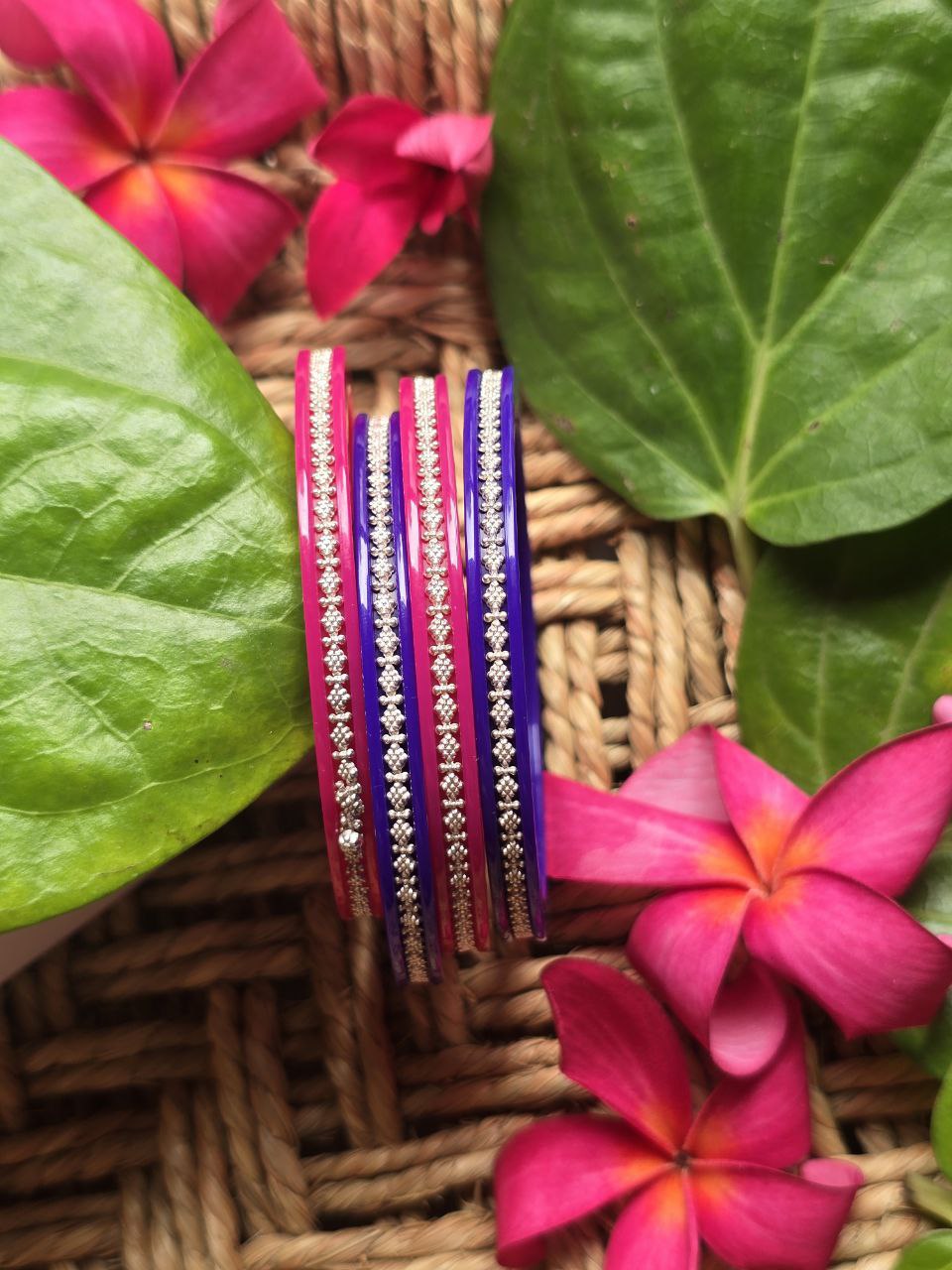 Aayat Purple Crystal Lined Bangles
