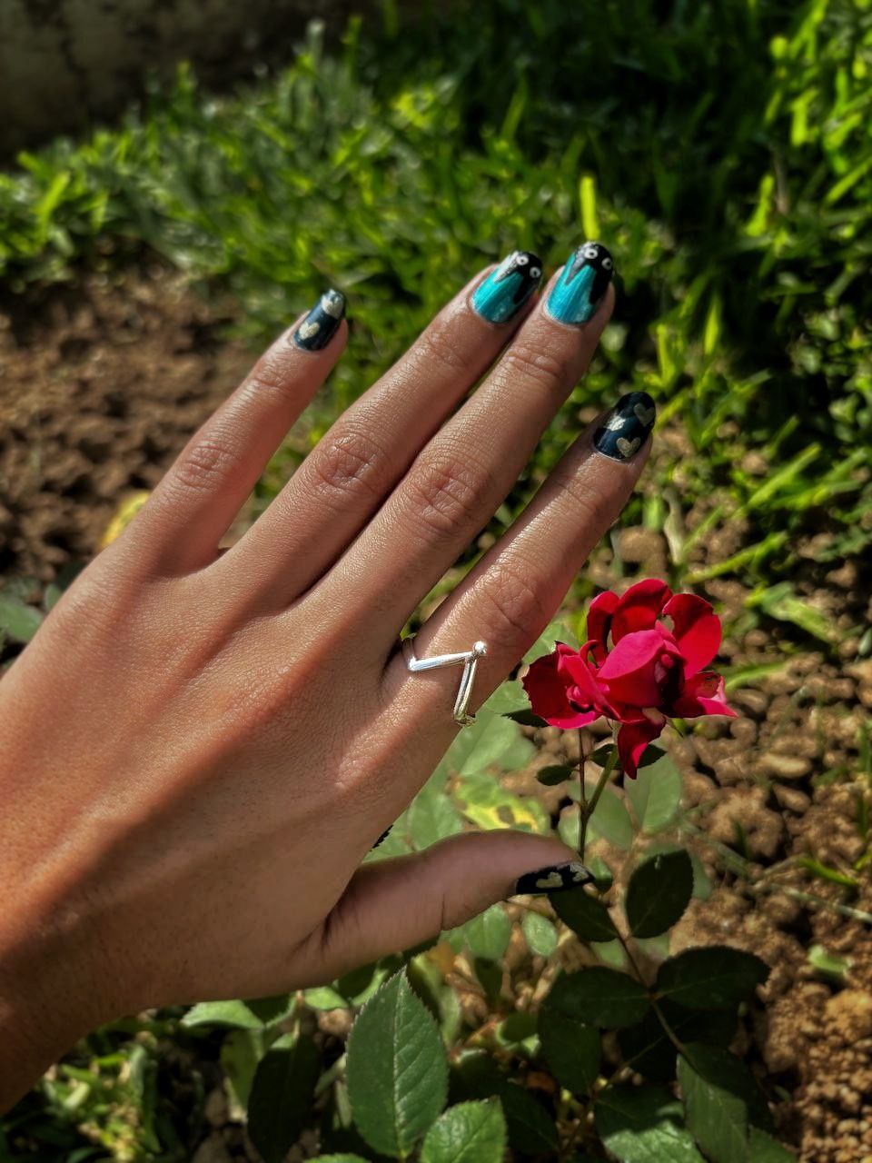 Aayat Triangulation Dot Silver Ring