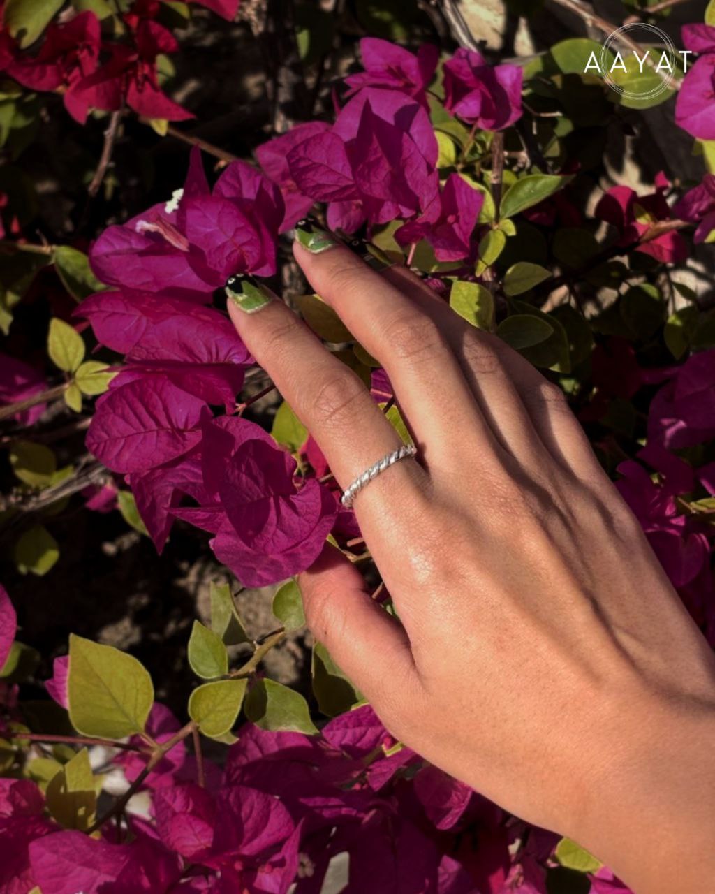 Aayat Twisted Silver Ring