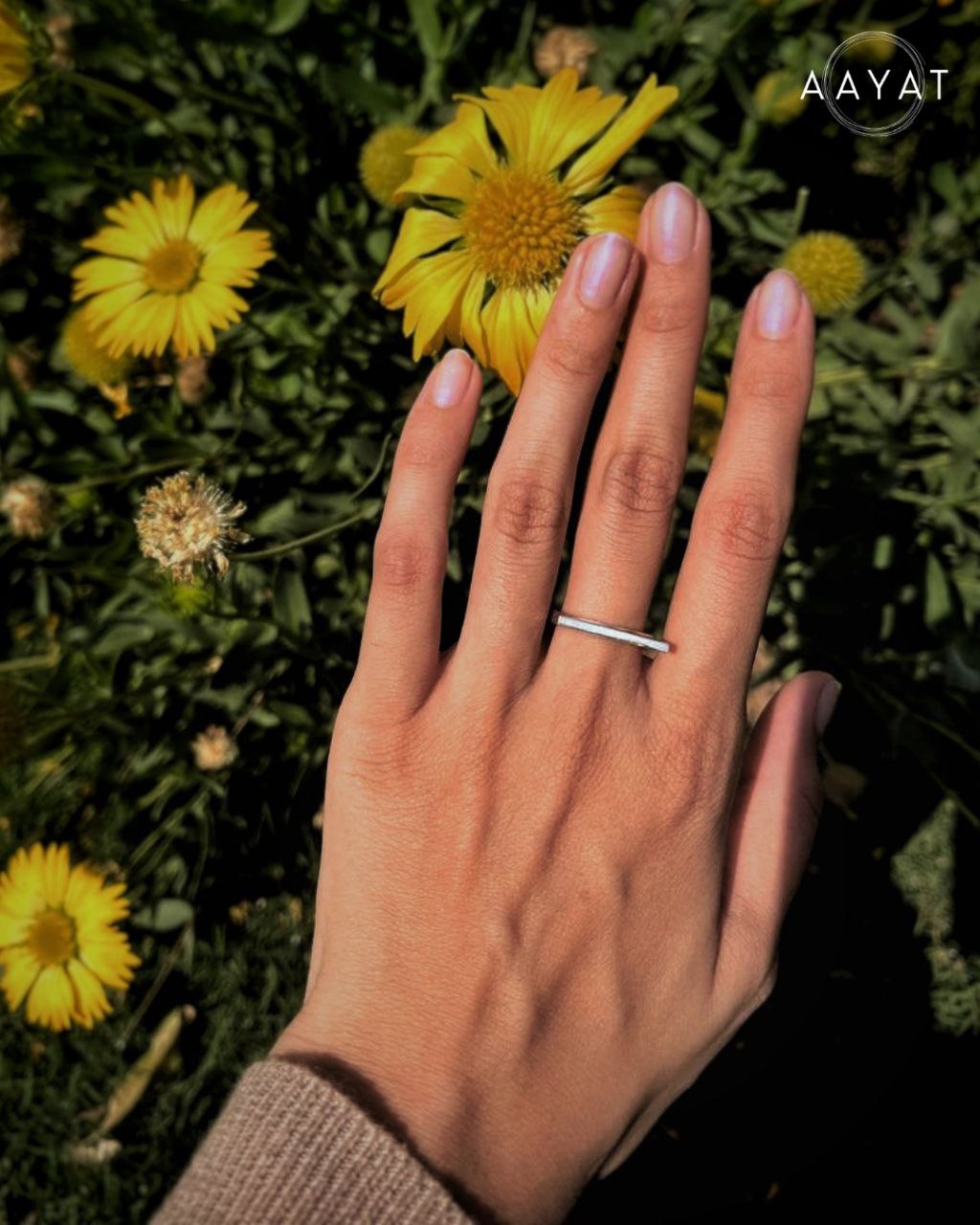 Aayat Matchstick Silver Ring