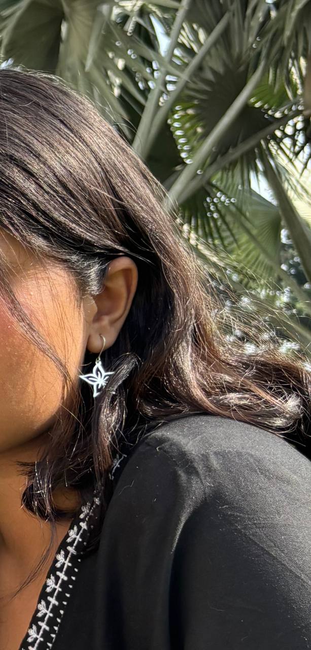 Aayat Phool Minimal Silver Earrings
