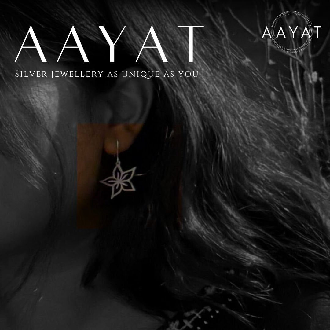 Aayat Phool Minimal Silver Earrings